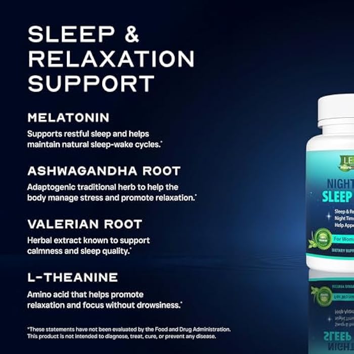 LEAN Nutraceuticals Weight Loss Pill Night Time Sleep Shred Fast Fat Burner, Appetite Suppressant Aid Carb Blocker Metabolism Booster Support Supplement for Women Men with Melatonin White Kidney Bean Ashwagandha 60 Caps - Image 4