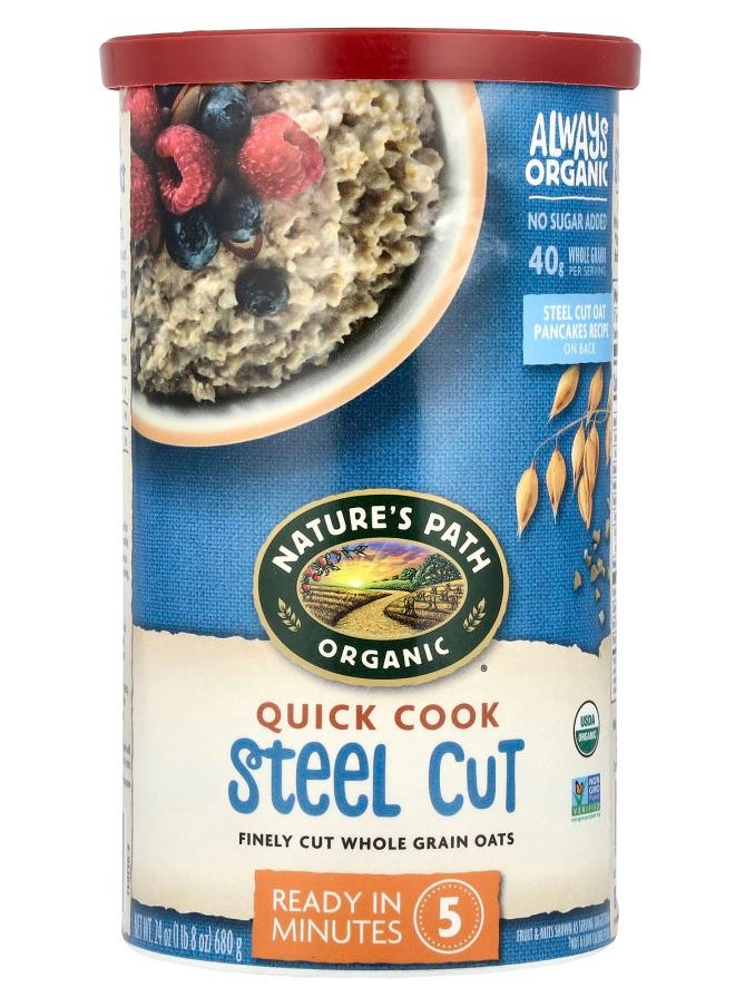 Nature's path - Organic Whole Grain Oats Quick Cook Steel Cut 24 oz (680 g) - Image 1
