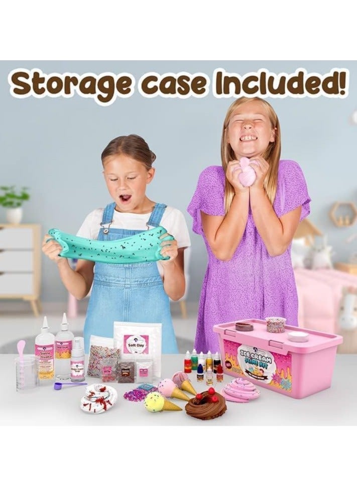 FLYHSO Stationery Ice Cream Slime Kit for Girls, Amazing Ice Cream Slime Making Kit to Make Butter Slime, Cloud Slime & Foam Slimes, Fun Holiday Gift Idea for Girls and Boys 6 year+ - Image 4