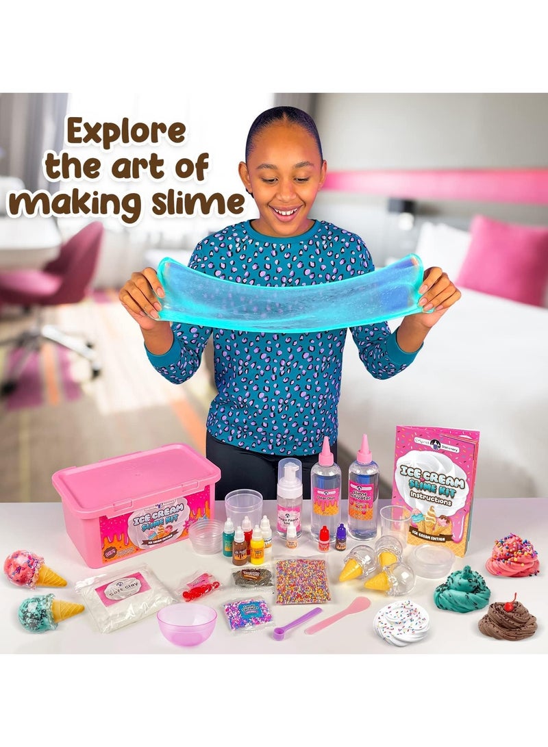 FLYHSO Stationery Ice Cream Slime Kit for Girls, Amazing Ice Cream Slime Making Kit to Make Butter Slime, Cloud Slime & Foam Slimes, Fun Holiday Gift Idea for Girls and Boys 6 year+ - Image 3