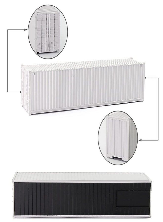 Evemodel 3pcs HO Scale Undecorated 40' (ft) Shipping Containers 1:87 White Ribbed Side Container C8740W - Image 3