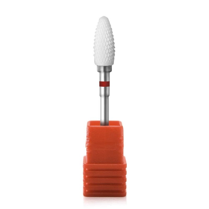 Rolabling Ceramic Nail Drill Bit Long Bullet Type 332 Shank Electric Nail File Bit for Manicure Pedicure Tool Fine