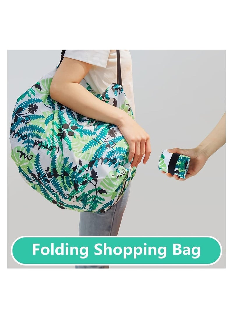 Excefore 2-Pcs Reusable Recycling Grocery Bags with Handles, Foldable Washable Shopping Bags, Waterproof Large Capacity Shopping Tote Bag - Image 3