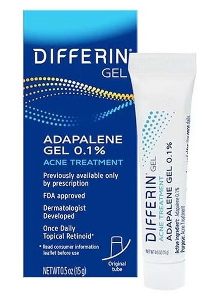 differin Acne Treatment Gel, 60 Day Supply, Retinoid Treatment for Face with 0.1% Adapalene, Gentle Skin Care for Acne Prone Sensitive Skin, 15g Tube - Image 1