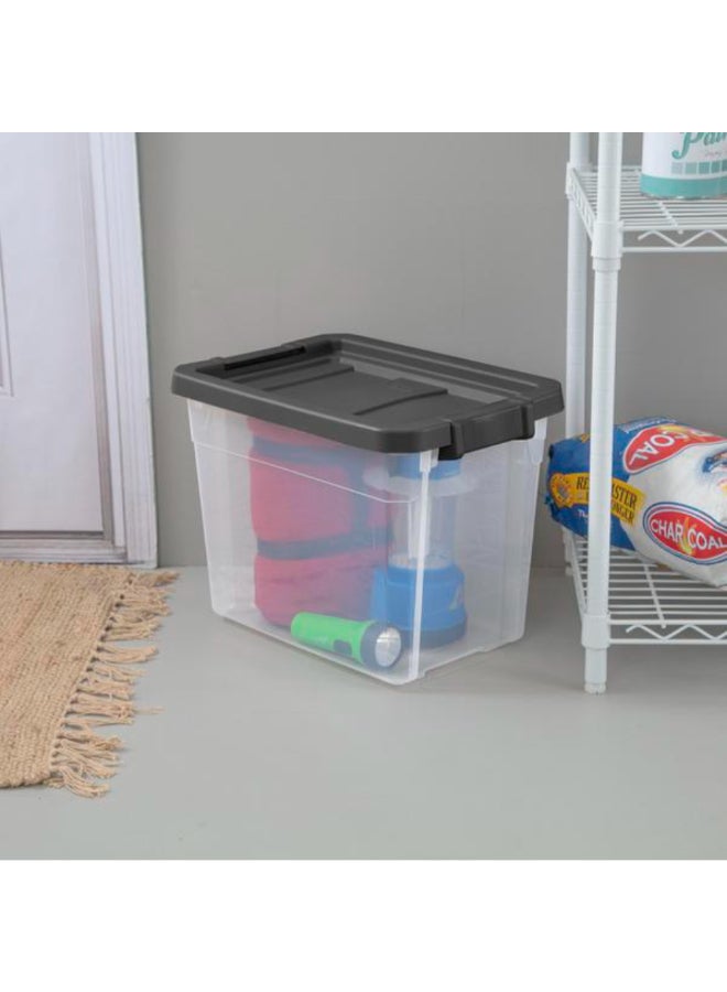 ستيريليت صندوق تخزين متراص بإغلاق بمشبك رمادي وشفاف 30 كوارت 4387353 - Image 5