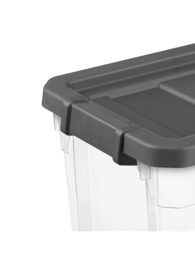 ستيريليت صندوق تخزين متراص بإغلاق بمشبك رمادي وشفاف 30 كوارت 4387353 - Image 3