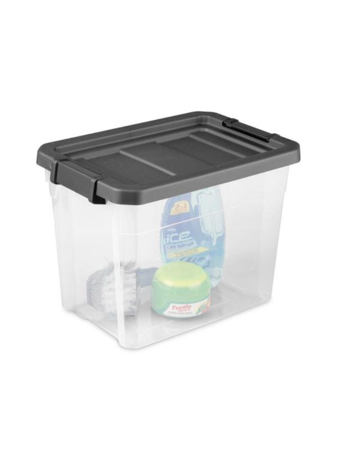 ستيريليت صندوق تخزين متراص بإغلاق بمشبك رمادي وشفاف 30 كوارت 4387353 - Image 4