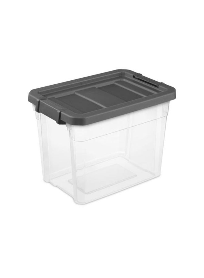 ستيريليت صندوق تخزين متراص بإغلاق بمشبك رمادي وشفاف 30 كوارت 4387353 - Image 1