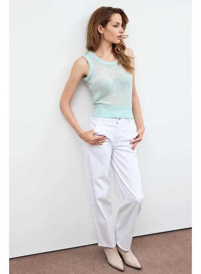Sherin Mint Knit Sweater.