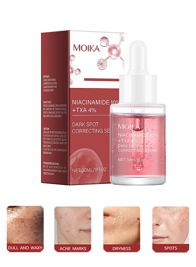 MOIKA Niacinamide 10% 4% Tranexamic Acid Serum, Hyaluronic Acid, Vitamin B12, Fragrance Free (30ml /1.01 fl.oz.)  - Image 1