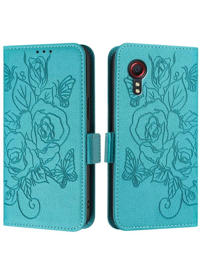 S-TOP Case For Samsung Galaxy Xcover5 Embossed Rose RFID Anti-theft Leather Phone Case - Image 2