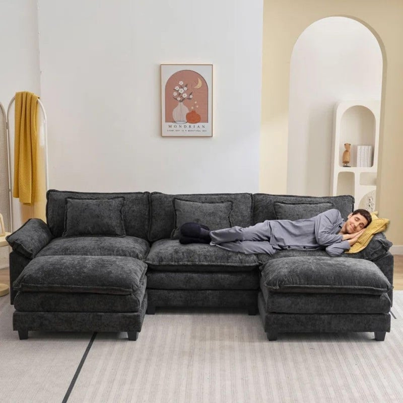 Comfynest Praylow-Style U-Shaped Modular Sectional Sofa - Image 3
