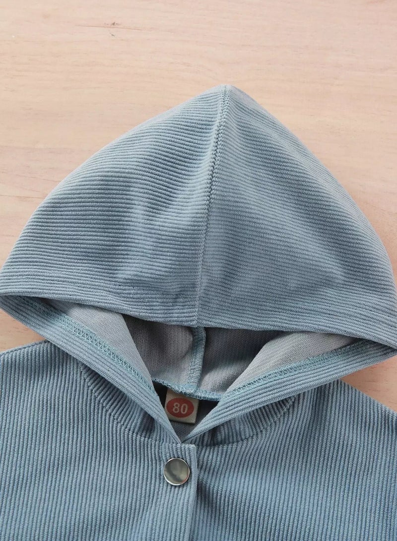 Baby Pocket Front Button Front Hooded Corduroy Jacket  - Image 3