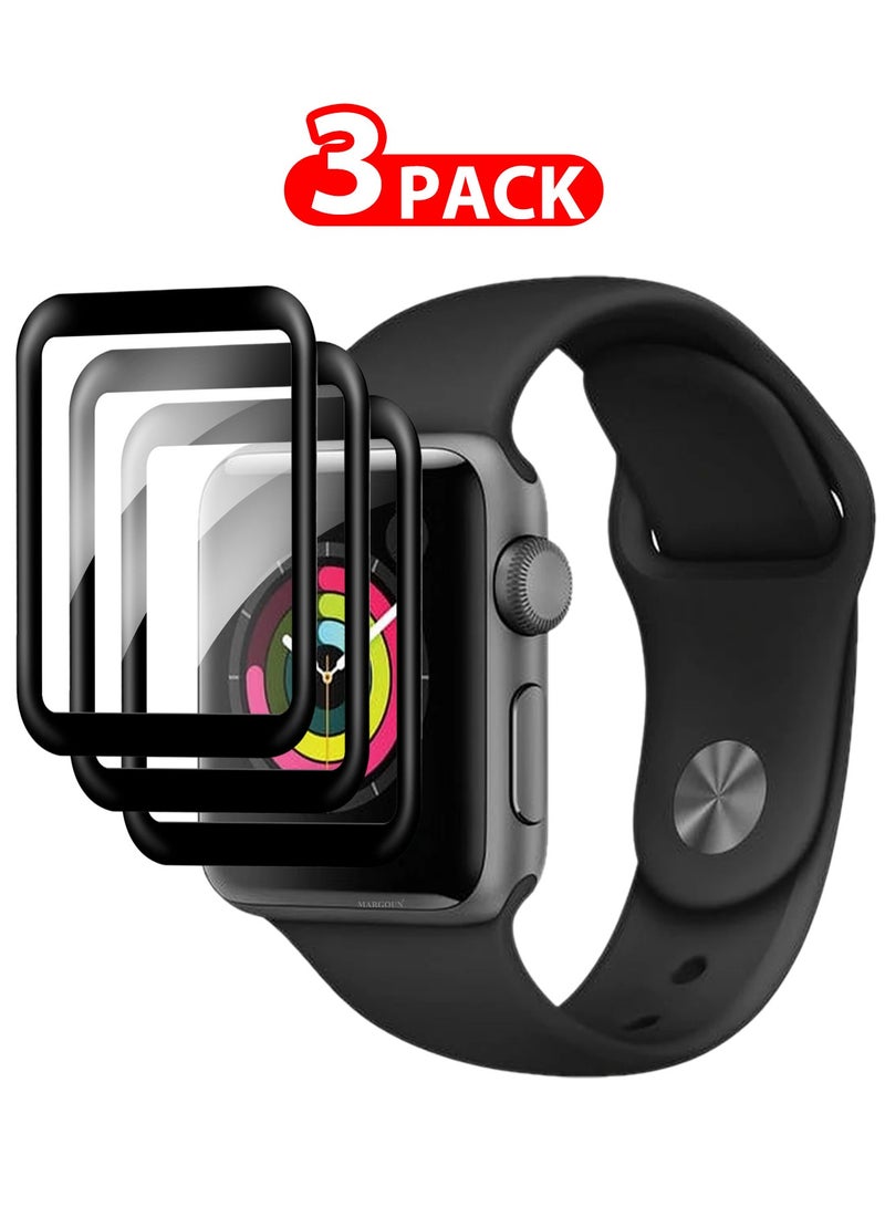 CATANES 3Packs Screen Protector for Apple Watch 38mm Series 1 2 3  HD Clear Ultra-Thin Curved Full Coverage Glass (38mm) - Image 1