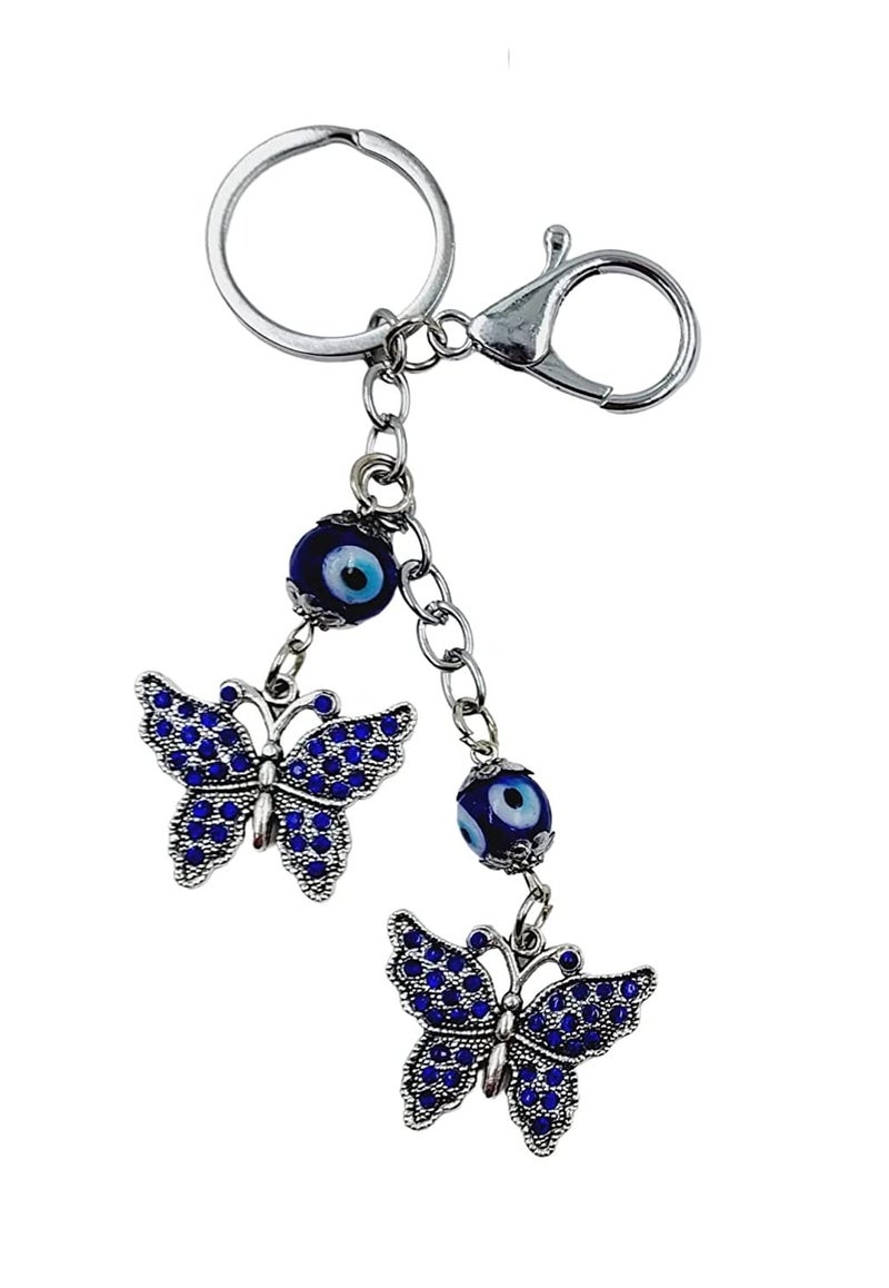 ARTISKRITI Evil Eye Keychain for Girls Key Ring for Purse, Mobile, Wallet, Keys and Side Bags (Blue Butterfly) - Image 2