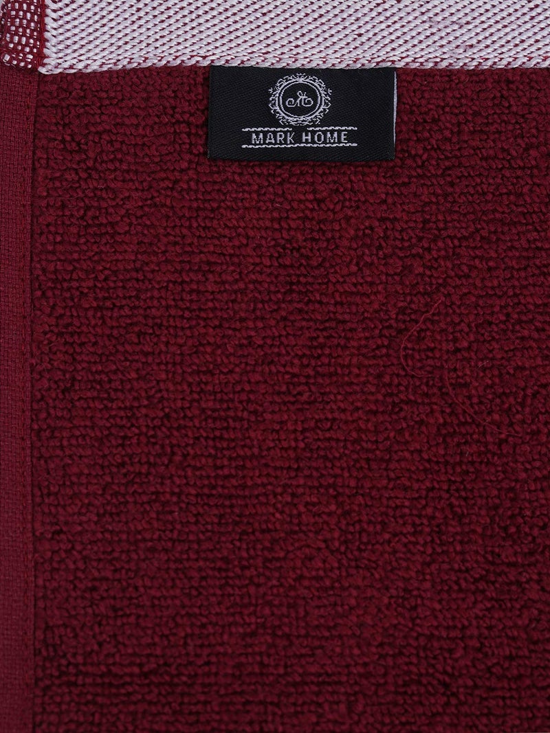 MarkHome 100 Cotton 500 GSM Zero Twist Anti Microbial Treated Simply Soft Face Towel Set of 04 Pcs Maroon - Image 4