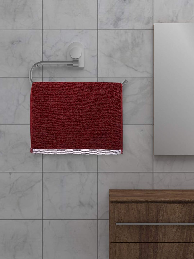 MarkHome 100 Cotton 500 GSM Zero Twist Anti Microbial Treated Simply Soft Face Towel Set of 04 Pcs Maroon - Image 1