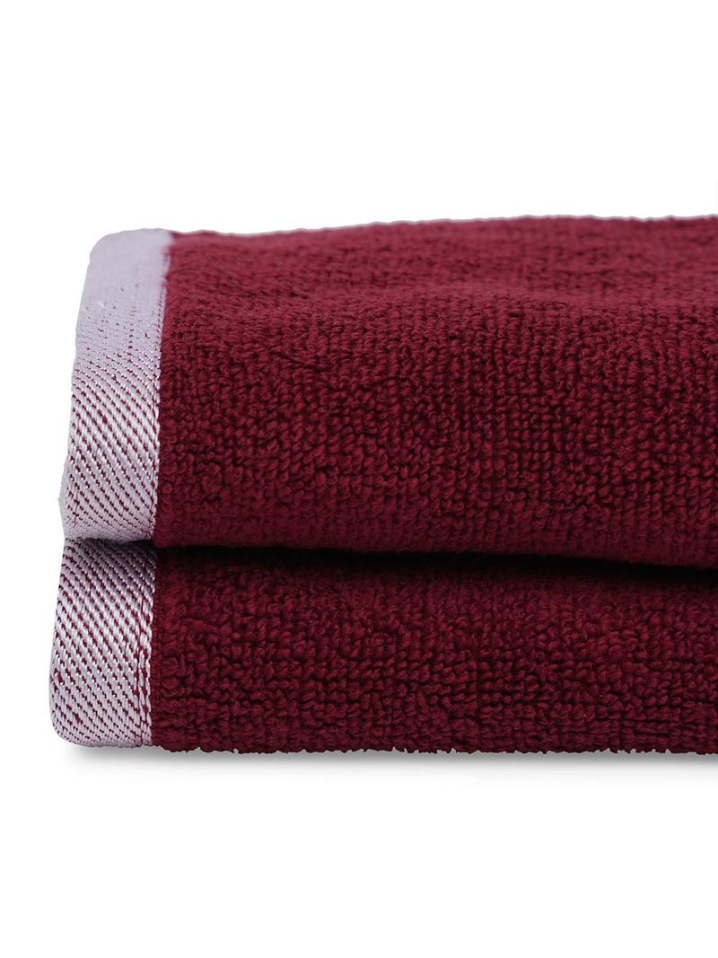 MarkHome 100 Cotton 500 GSM Zero Twist Anti Microbial Treated Simply Soft Face Towel Set of 04 Pcs Maroon - Image 3
