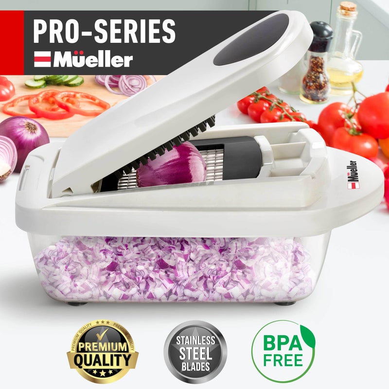Mueller Pro-Series 10-in-1, 8 Blade Vegetable Chopper, Onion Mincer, Cutter, Dicer, Egg Slicer with Container, French Fry Cutter Potatoe Slicer, Home Essentials & Kitchen Gadgets, Salad Chopper - Image 2