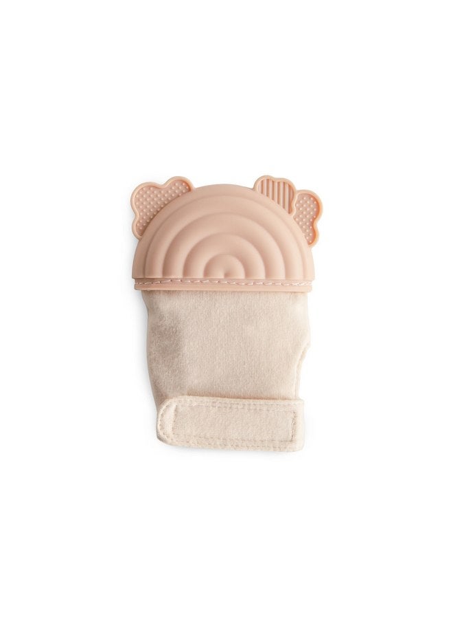 mushie mushie Silicone Teething Mitten for Babies 3 Months+ (Rainbow) | Textured Silicone & Sensory Fabric with Adjustable Strap - Image 1
