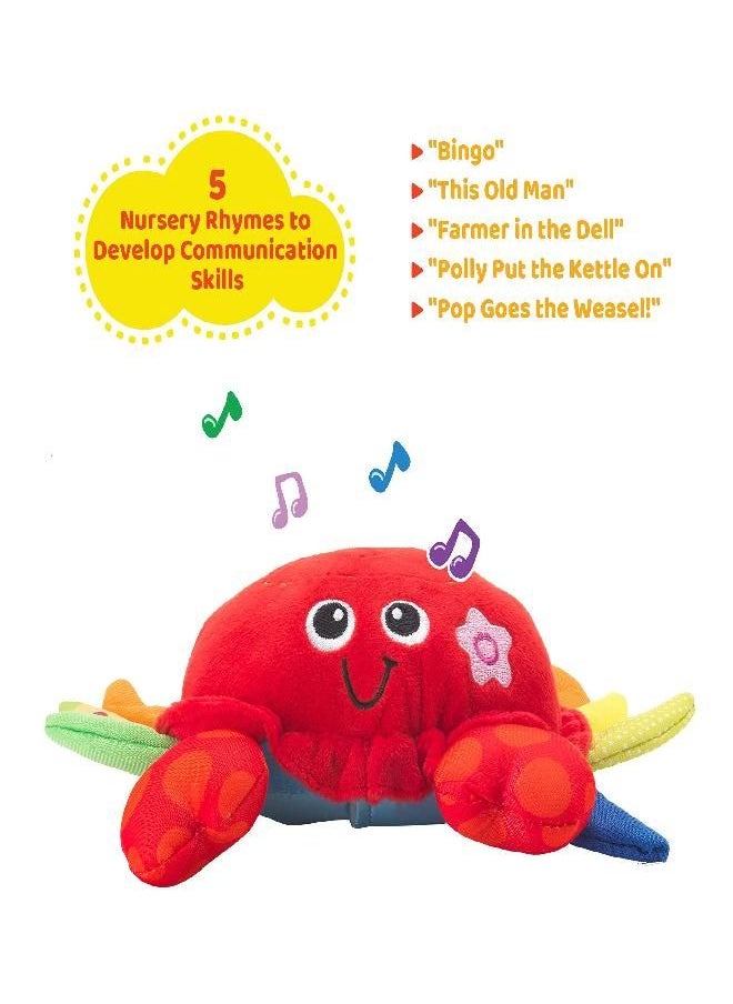 KiddoLab - KiddoLab Musical Plush Crab Toy for 3+ Month Old Babies with Nursery Rhymes, Sounds and Sensor Button for Tummy Time and Early Development - Image 1
