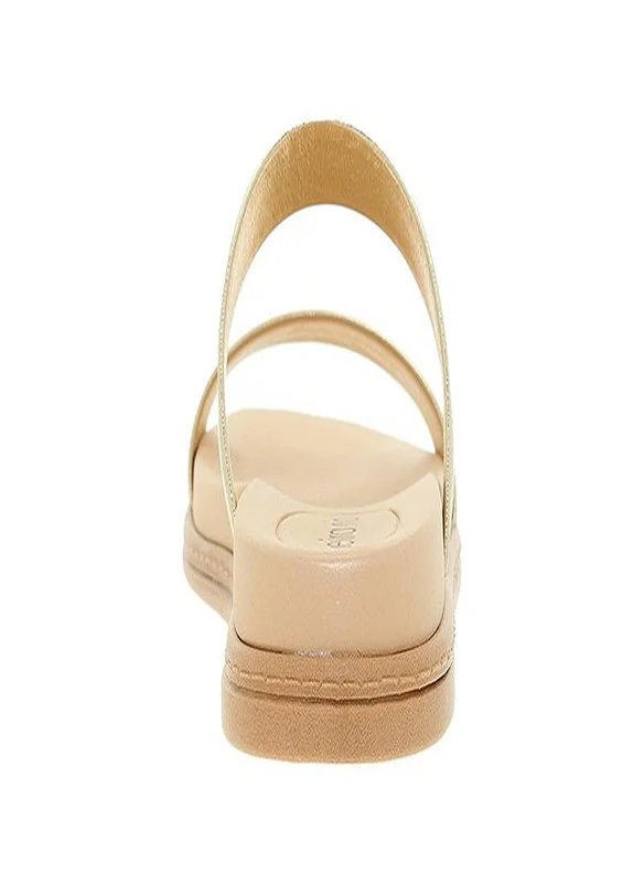 بيرا ريو Beira Rio Ladies Flat Sandals Golden | Made In Brazil