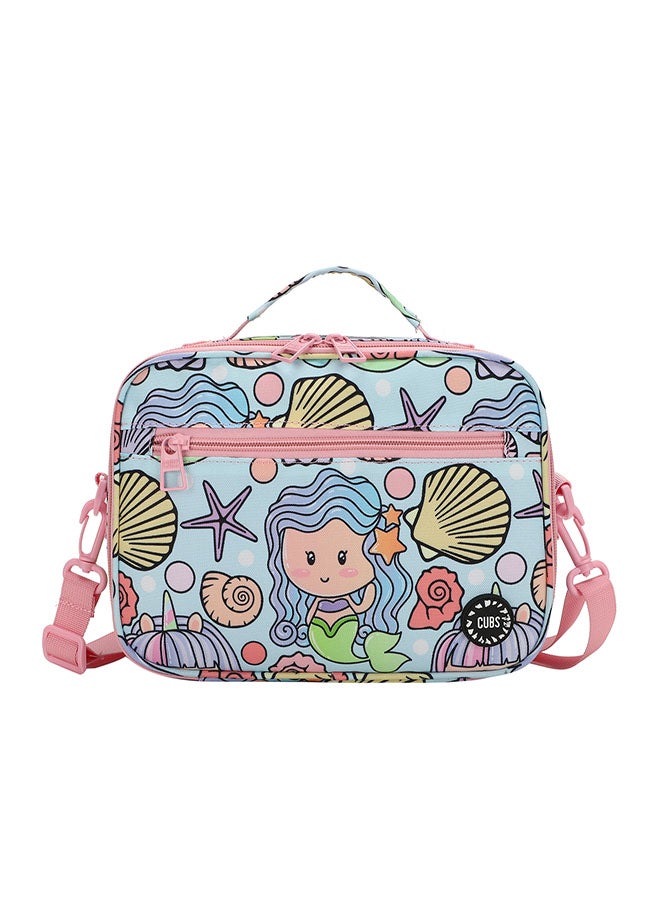 CUBS Mermaid Print Waterproof lunch bag with removable shoulder strap carrying your favorite meals to school, work or while traveling - Image 1