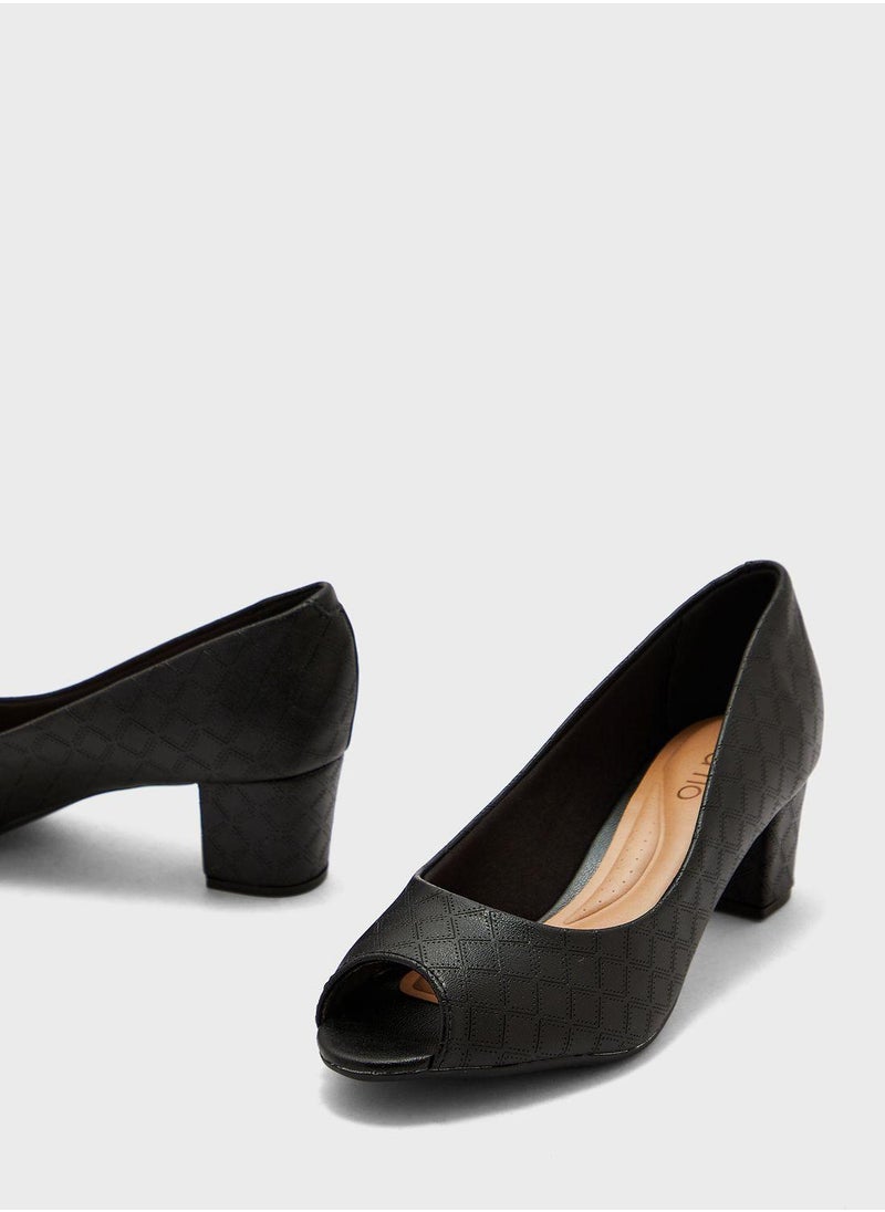 Beira Rio Peep Toe Low Heel Sandals  - Image 4