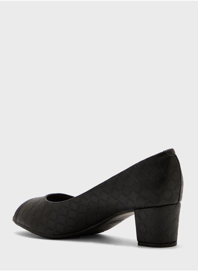 Beira Rio Peep Toe Low Heel Sandals  - Image 3