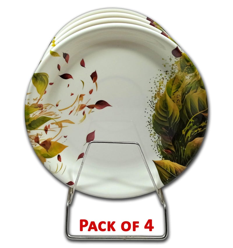 BHOJANWARE Complete Your Kitchen Dining with Melamine Round Plate Set of 4 for Dinner (Size-10 Inch / 26 CM) - Image 4