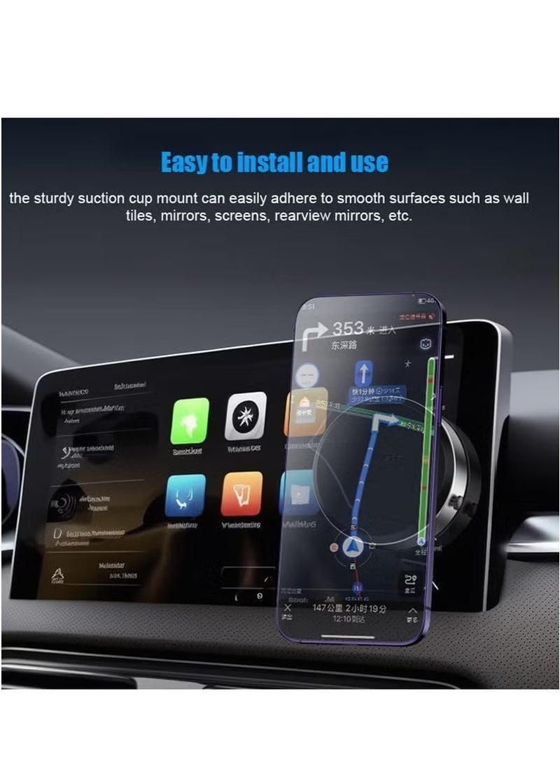 ELTRAZONE Electric Vacuum Magnetic Phone Holder for Car – 65kPa Suction, 360° Rotation, USB-C Rechargeable Windshield/Dashboard Mount with 1.5KG Grip | Universal Mount for iPhone, Android & Tablets – Zinc Alloy & ABS - Image 2