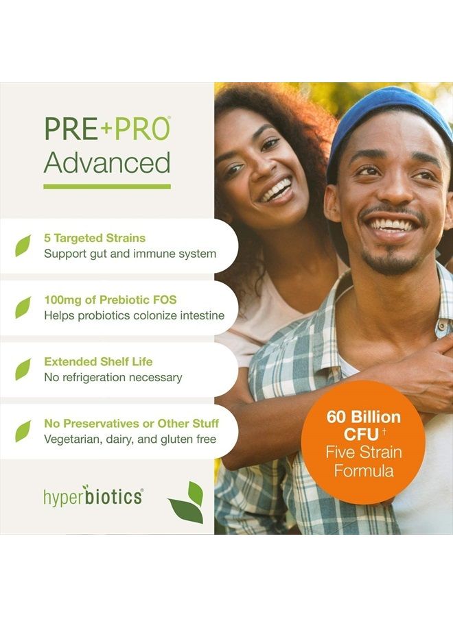 Hyperbiotics New Hyperbiotics Vegan Prebiotics Plus Probiotics for Women and Men | Advanced Strength Capsules | Premium Nutritional Supplement | Digestive and Immune System Health | 60 Billion CFU | 60 Count - Image 5