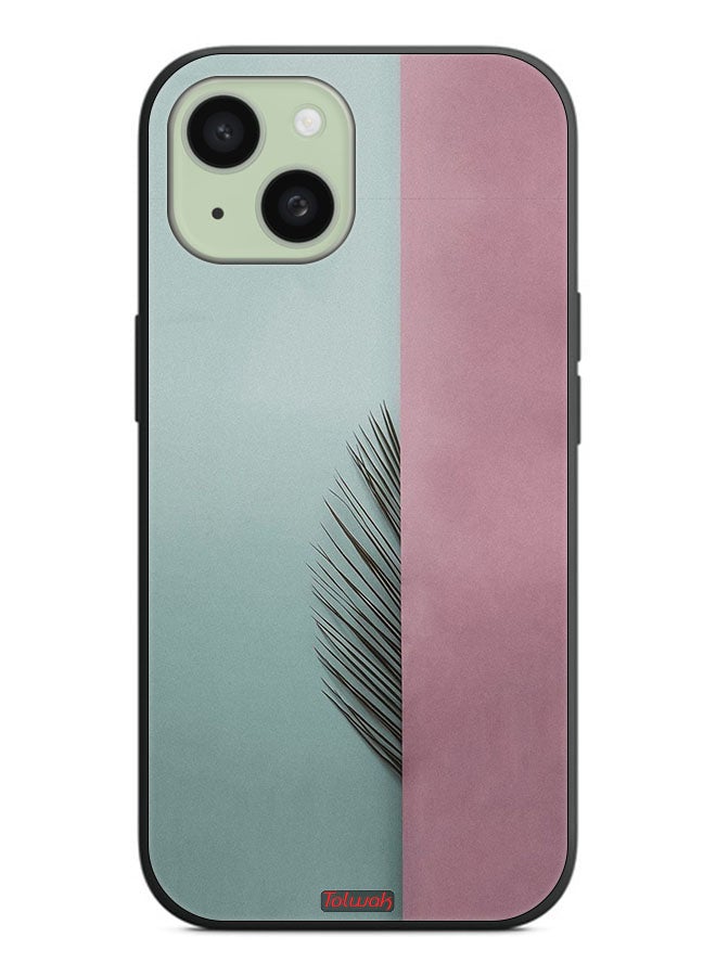 Tolwak Apple iPhone 15 Plus Protective Case Cover Half Leaves - Image 2