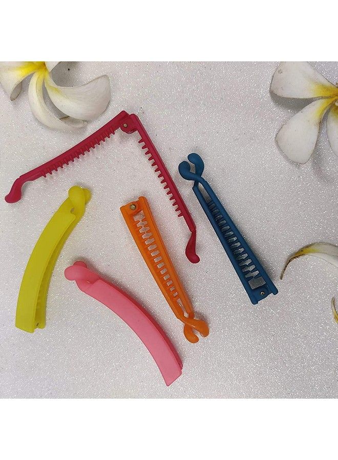 BIRDWARE Bigsize Multi Color Imported Rubber Acrylic Material Stone Banana Hair Clips For Women (Multi Colour) ; Hair Clutchers (Pack Of 6 Pc) - Image 4