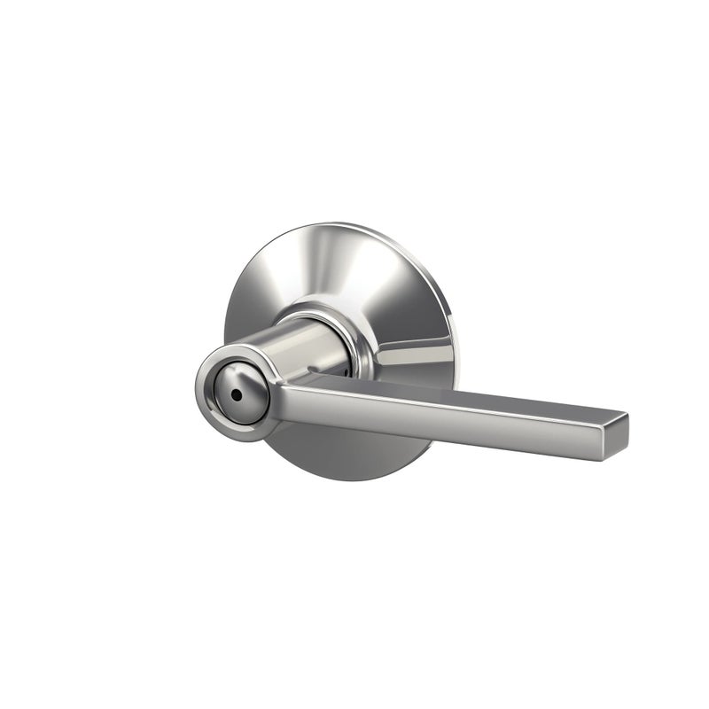 Schlage F40 LAT 625 Latitude Door Lever, Bed & Bath Privacy Lock, Bright Chrome - Image 4