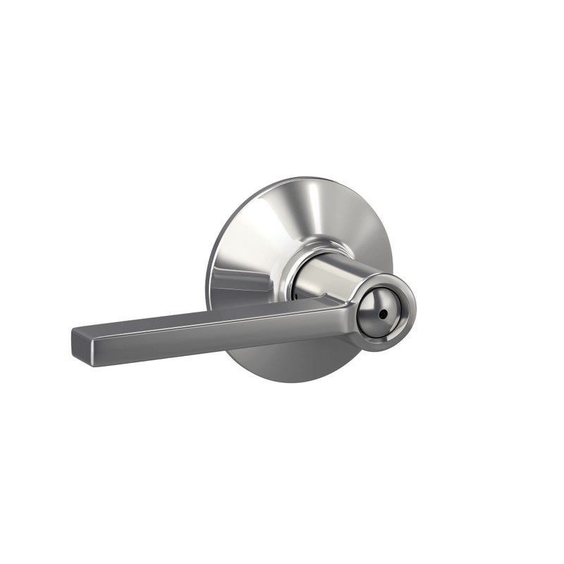 Schlage F40 LAT 625 Latitude Door Lever, Bed & Bath Privacy Lock, Bright Chrome - Image 1