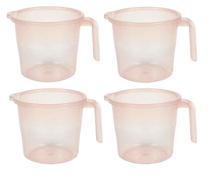 Varmora Bathroom Mug Set Crystal Virgin Plastic 1.5 LTR (Pack of 4) (Tr Orange) - Image 4