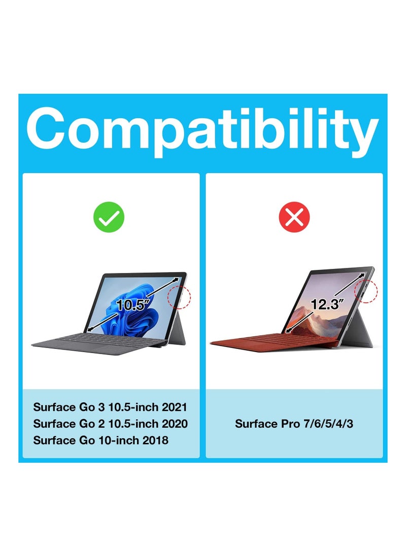 Arabic and English Keyboard Cover for Surface Go 3 2021 / Surface Go 2 2020 / Surface Go 2018, with Magnetically Detachable Wireless Keyboard (Surface Go 3 2021, Black)