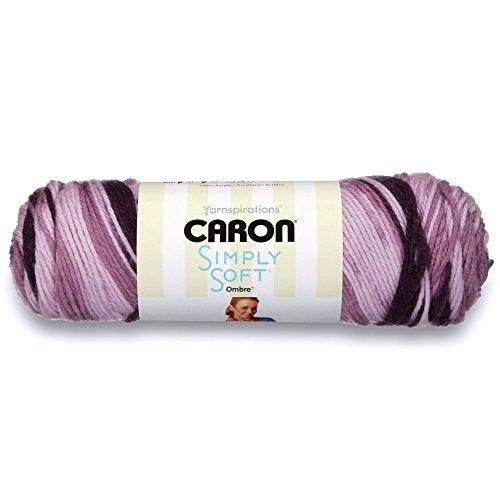 Caron Simply Soft Ombre Yarn 4 Medium Gauge 100 Acrylic  5oz  Grape Purple  Machine Wash  Dry