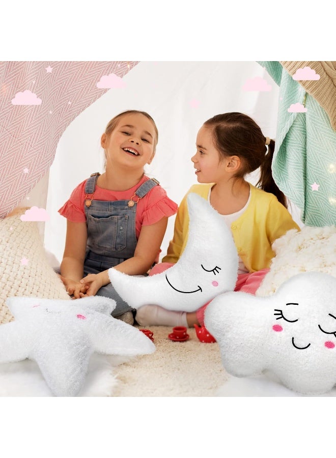 Queekay Sun Rainbow Cloud Moon Star Pillow 3 Pcs Shaped Pillows Decorative Kids Cute Nursery Pillow Cloud Sun Rainbow - Image 5