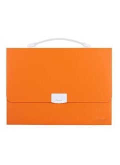 Generic Multifunctional Plastic Briefcase Portable Bag - Large Capacity Mesh File Box for Office and Workspace Organization - Foldable Design, Orange  - Image 4