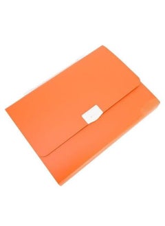 Generic Multifunctional Plastic Briefcase Portable Bag - Large Capacity Mesh File Box for Office and Workspace Organization - Foldable Design, Orange  - Image 1