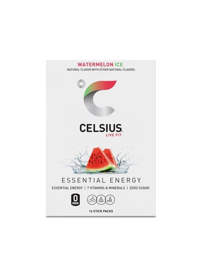 CELSIUS ® On-the-Go Powder Sticks Watermelon Ice, Essential Energy 2.5 Oz (14 Sticks per Pack) - Image 5