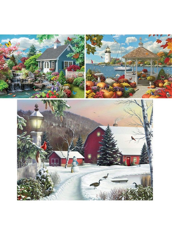 Bits and Pieces - Value Set of Three (3) - 1000 Piece Jigsaw Puzzles for Adults - 1000 pc Seasonal Scenic Jigsaws by Artist Alan Giana - 20” X 27” - Image 2