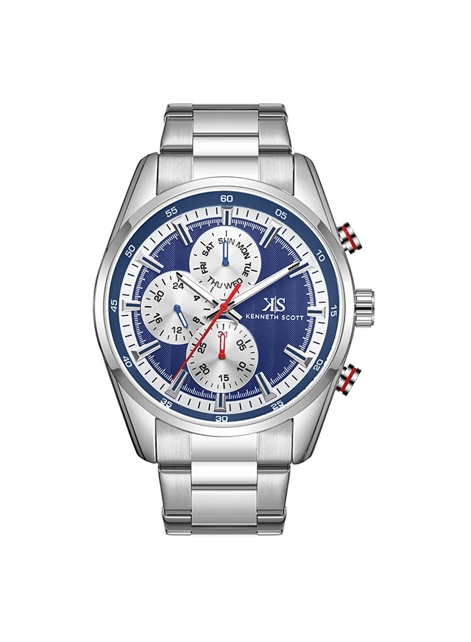 KENNETH SCOTT Stainless Steel Multi Function Watch K24117-SBSN - 47 mm