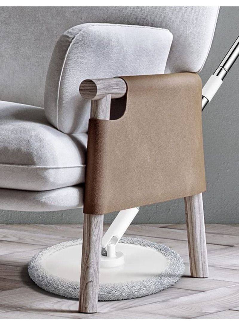 هومستر طقم ممسحة دوارة 360 درجة ودلو بتصميم مسطح بنظام الفصل الذاتي للمياه النظيفة والقذرة مع وسادتان من المايكروفايبر ومقبض قابل للتمدد مثالي لتنظيف جميع انواع الارضيات - Image 5