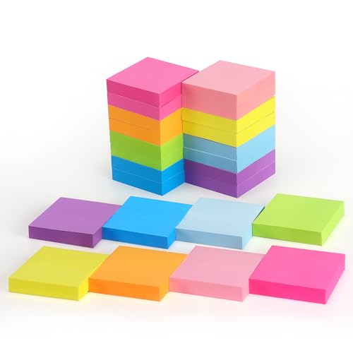 Winner Aura Sticky Notes 2x2 inch Bright Colors Self-Stick Pads 24 Pads/Pack 60 Sheets/Pad Total 1440 Sheets - Image 4