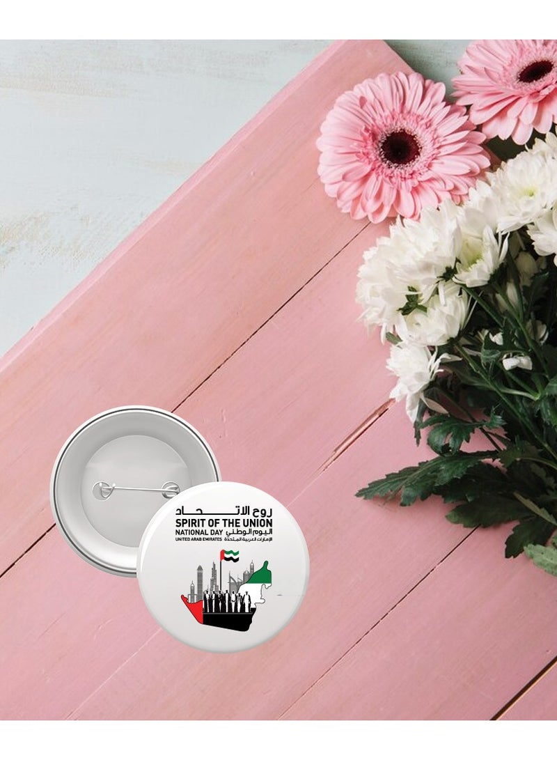 UAE National Day Button Badge - Round Pinback Button Brooch Lapel Pin for National Day Party Favors - Image 3