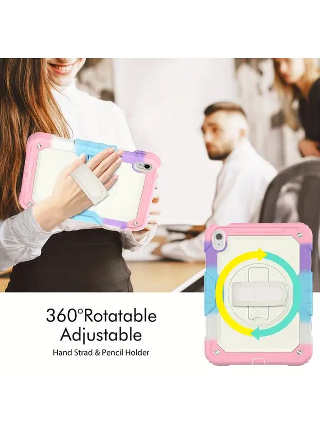 حافظة وردية مموهة ثقيلة مضادة للصدمات لجهاز iPad 9.7 الجيل الخامس مع حامل - Image 3