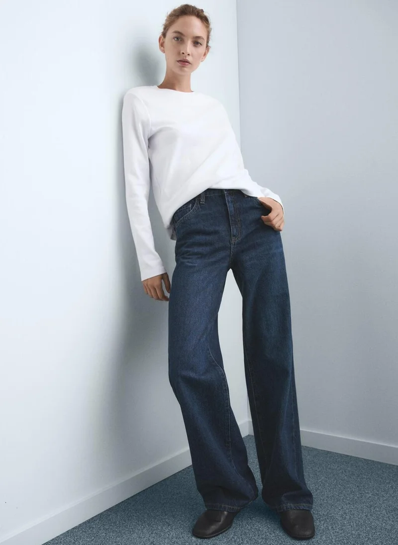MANGO Danila wide leg high-rise jeans